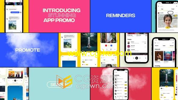 AE模板-App Promo应用商店设计介绍社交媒体UI展示视频的图片1