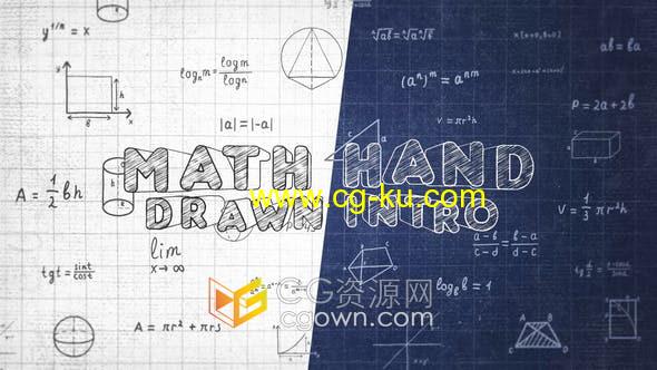 AE模板-手绘风格图形元素定格动画简介数学宣传片头视频的图片1