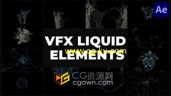 After Effects制作液体水流体特效视频效果VFX Liquid Pack的图片1