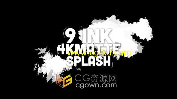 Ink Matte Splashes 9组水墨飞溅动画4K分辨率合成视频素材的图片1