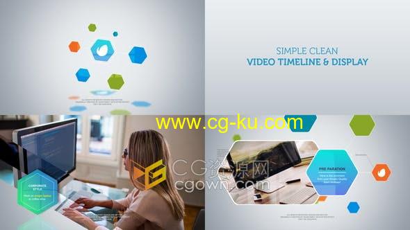 AE模板-六边形图形明亮清新公司商务介绍企业宣传片视频的图片1