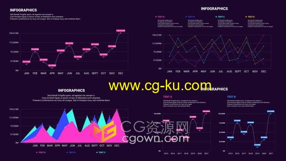 PR模板-可定制线条信息图分析公司企业图表图形动画的图片1