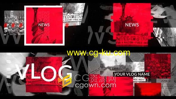 AE模板-News Vlog Intro新闻视频介绍社交媒体短片视频的图片1