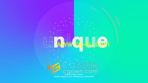 AE模板-渐变背景LOGO视频片头Gradient Logo Reveal的图片1