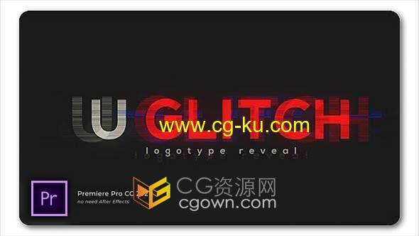 AE与PR模板-信号故障画面干扰破损Glitch LOGO片头视频的图片1