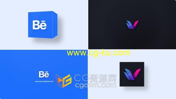 AE模板-简约时尚风格立方体放置宣传LOGO品牌视频片头的图片1