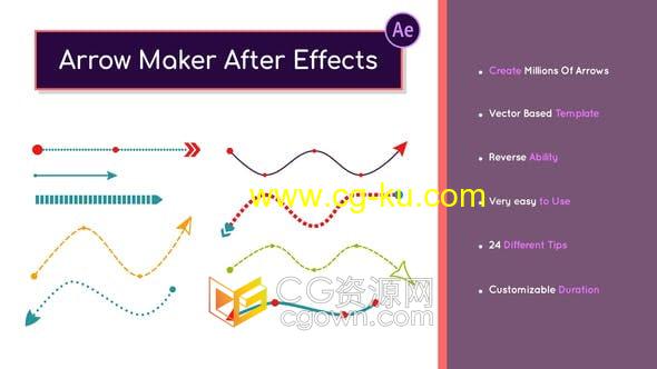 AE模板-创建路径线条箭头生长动画制作器 Arrow Maker的图片1