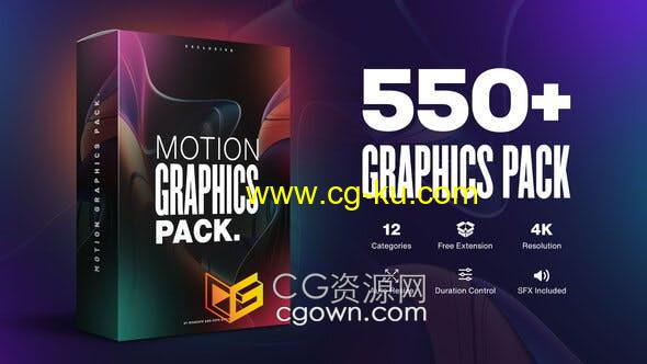 550+动态图形社交媒体广告视频封面Motion Graphics Pack-AE脚本的图片1