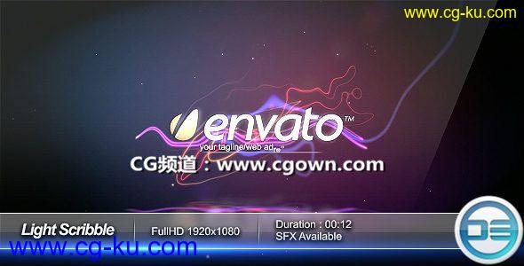 光涂鸦LOGO演绎Videohive Light Scribble Intro AE模板的图片1