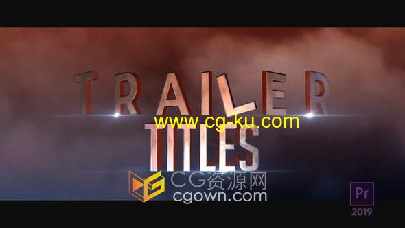 3D Trailer Titles PR模板三维文字标题动画预告片电影片名宣传视频的图片1