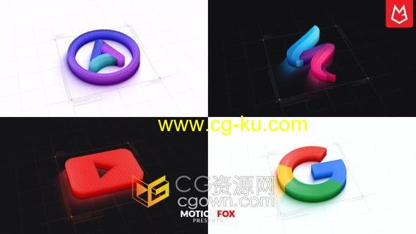 AE模板-草图线条3D挤压LOGO动画视频片头的图片1