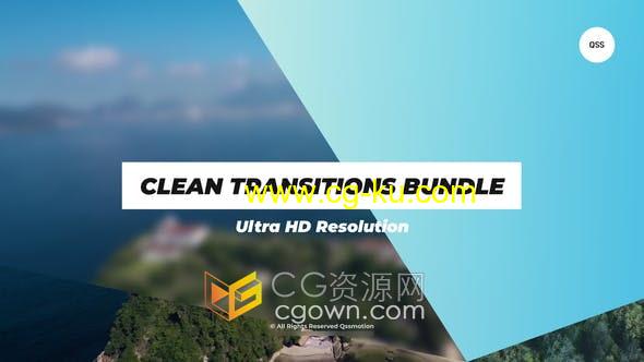 AE模板-4K分辨率Clean Transitions Bundle图形动画视频转场的图片1