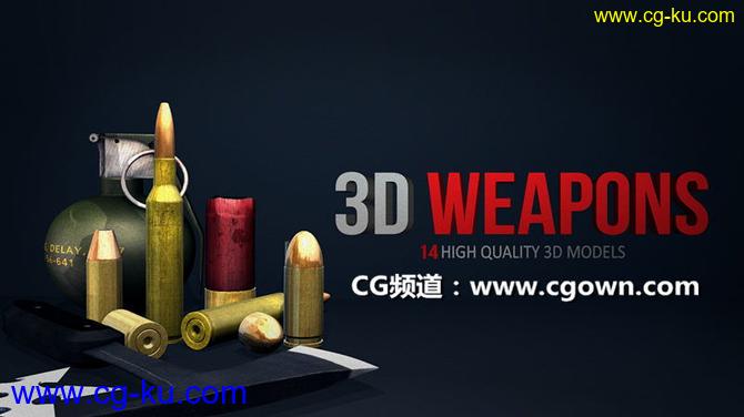 Rodypolis 3D Weapons Pack武器模型包E3D、MAYA、MAX、C4D等三维软件的图片1