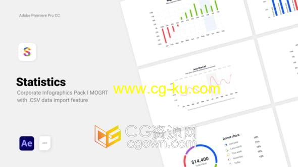 AE模板-企业统计CSV数据驱动信息图表100多个数据分析动画的图片1