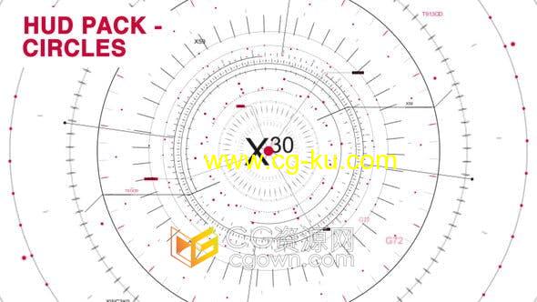 AE模板-圆圈HUD高科技全息信息图表形状动画视频效果的图片1