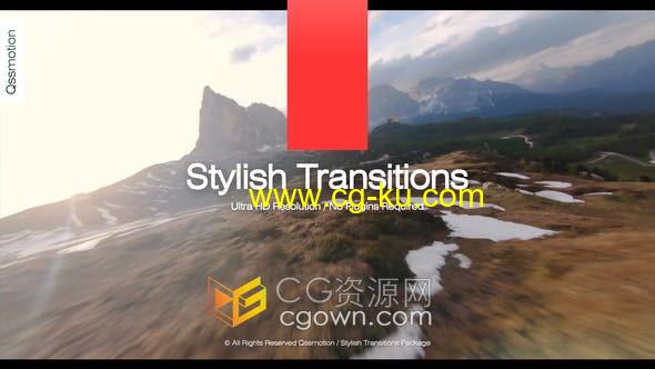 Stylish Transitions AE模板时尚幻灯片过渡效果视频转场效果的图片1