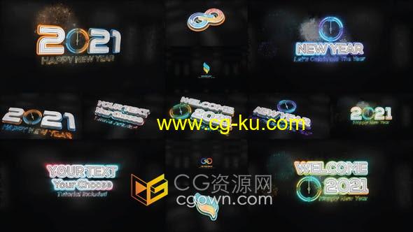 AE模板-制作3D标志加文字新年愿望视频片头动画的图片1