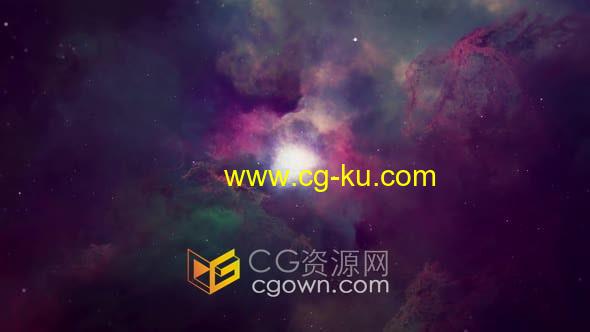 视频素材-星光飞行穿越彩色星云圈宇宙空间感循环背景的图片1