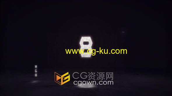 视频素材-4K分辨率倒计时10秒闪电RGB故障数字动画的图片1