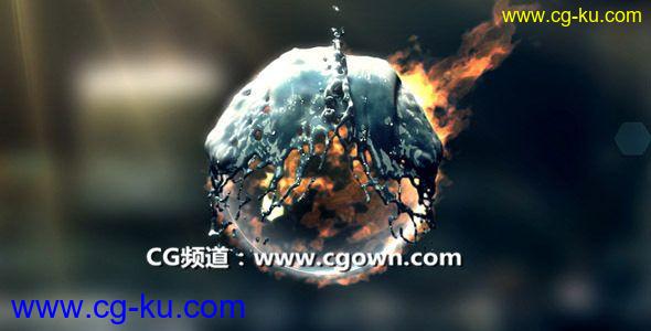 水火交容标志演绎Videohive Fire & Water Logo AE模板的图片1