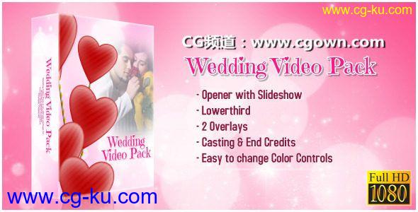 粉红婚礼视频包装Videohive Wedding Video Package AE模板的图片1