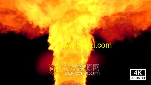 特效视频素材-爆炸火流蔓延天花板燃烧火焰合成动画素材的图片1