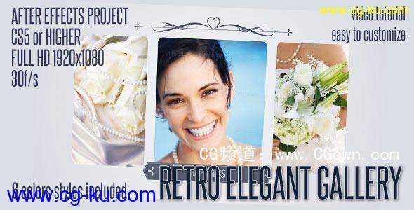 优雅的复古婚礼画廊Videohive Elegant Retro Gallery AE模板的图片1