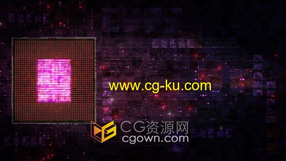 CPU矩阵全息板计算机芯片电路板数字抽象背景视频素材的图片1