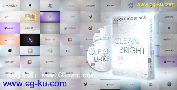 AE模板-14种简明标志演绎工程包 Quick Logo Sting Pack 01: Clean & Bright的图片1