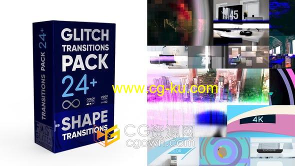 FCPX插件-24个故障毛刺素损坏图形动画视频转场效果Glitch Transitions Pack的图片1