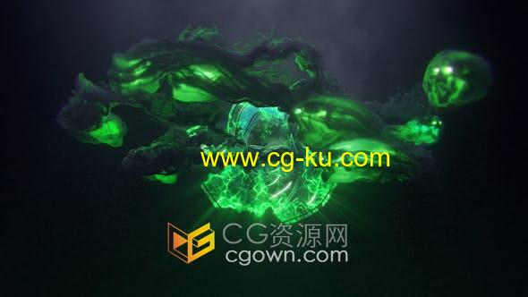 AE模板-黑暗幽灵骨头粒子特效动画视频片头制作的图片1