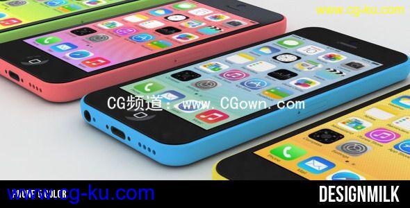 爱疯5C宣传工程Videohive Phone 5 Color AE模板的图片1