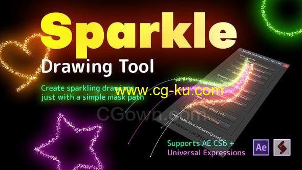 Sparkle Drawing Tool v1.0 AE脚本自定义MASK路径绘图闪光生成器的图片1