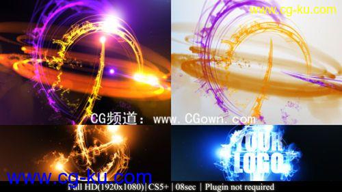 条纹粒子标志演绎片头Videohive Streaks Logo Reveal II AE模板的图片1