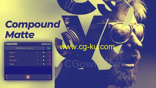 Compound Matte v1.5.5 AE脚本图形合并相减相交排除布尔遮罩工具的图片1