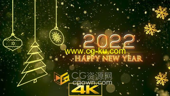 视频素材-2022新年庆祝活动年终聚会节日问候祝福背景的图片1