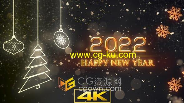 视频素材-4K新年贺卡2022年拜年祝福小视频背景的图片1