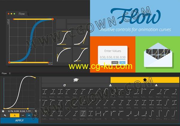 AE脚本Flow v1.4.2关键帧缓入缓出曲线调节工具的图片1
