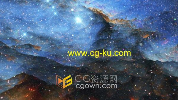 飞往蓝色星云繁星点点星系场景动画背景视频素材下载的图片1