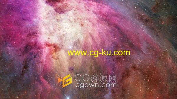 飞往猎户座星云美丽星空银河系场景动画视频素材下载的图片1