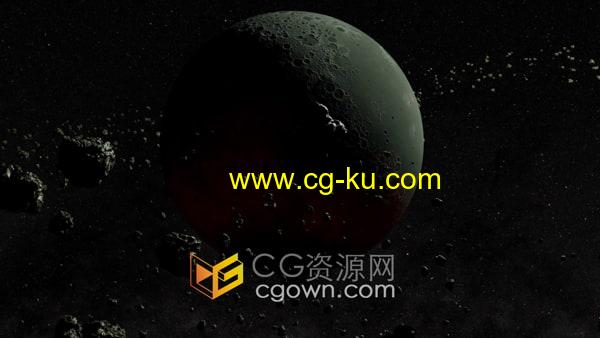 太阳系外行星03围绕碎石星球太空场景动画视频素材下载的图片1