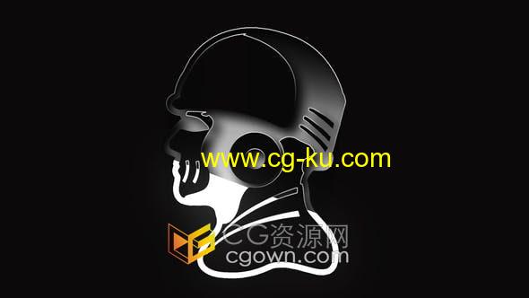 AE模板-4K极简黑暗光滑线条标志阴影动画效果LOGO片头的图片1