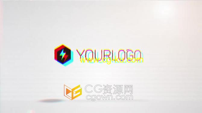 AE模板-掉落浮动小故障效果标志LOGO动画的图片1