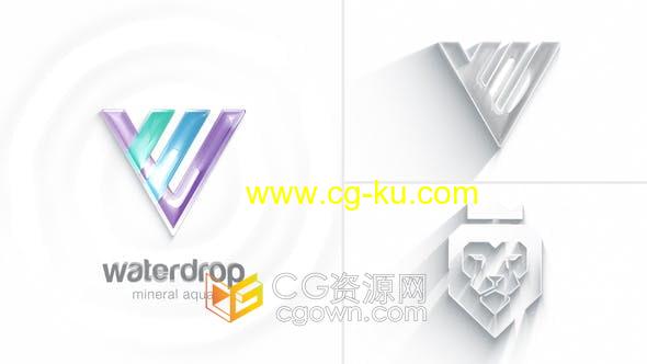 AE模板-含竖屏简单线条挤压动画水波纹效果光泽感品牌标志LOGO片头的图片1