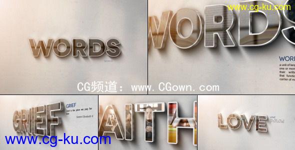 千言万语VideoHive Words AE模板的图片1