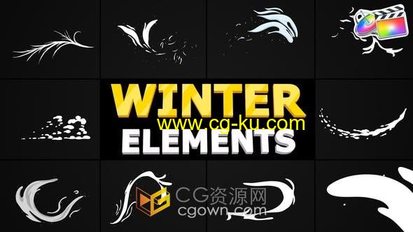 22组手绘冬季元素MG动画制作视频为北京冬奥会加油-FCPX插件的图片1