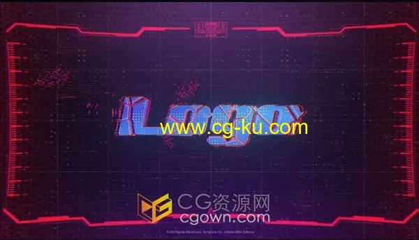 很酷的赛博朋克标志Cyber​​punk Logo AE模板的图片1