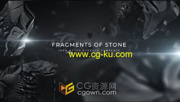 黑暗风格石头碎块展示历史人物回忆电影预告片AE模板的图片1