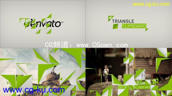 三角翻转板栏目包装Videohive Triangle Flipboard AE模板的图片1