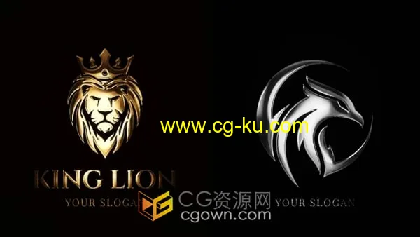 高端华丽金色和银色标志显示LOGO片头AE模板的图片1